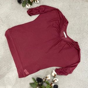 Maurices brand sheer 3/4 sleeve top. Mauve in color. Plus size 1.
